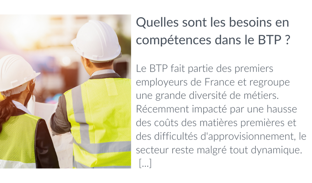 Les compétences dans le BTP