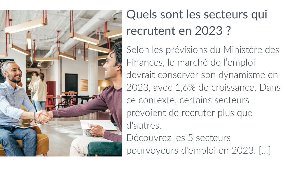 Les secteurs qui recrutent en 2023